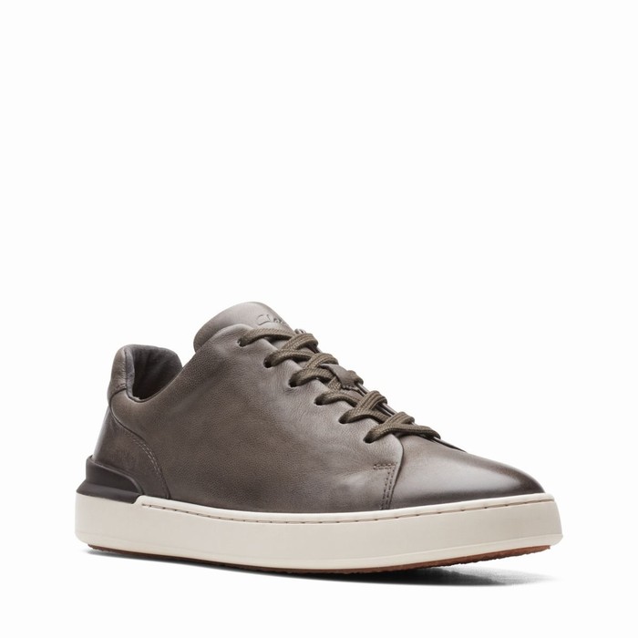 Baskets Clarks Court Lite Dentelle Homme Grise | HMHOLB7S