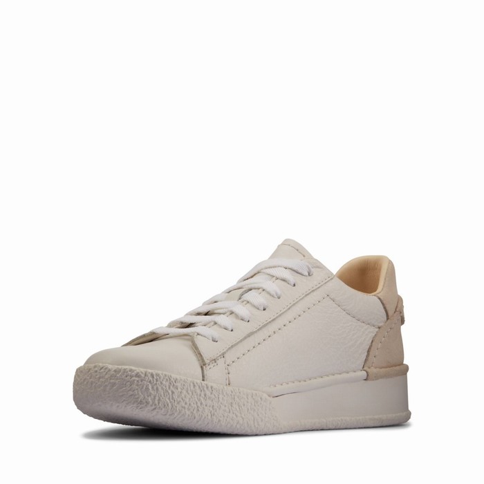 Baskets Clarks Craft Cup Dentelle Femme Blanche | GS4T3QAY
