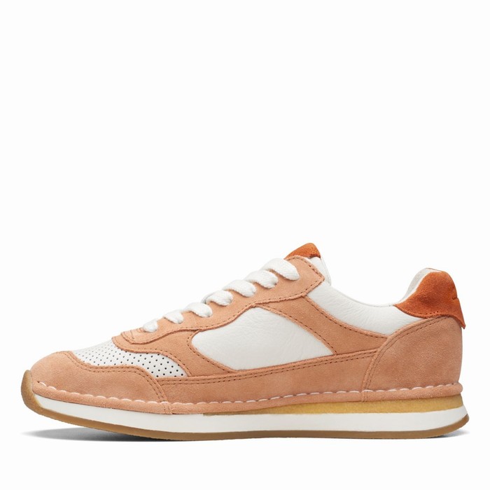 Baskets Clarks Craft Run Tor Femme Corail Blanche | TVPFWHNX