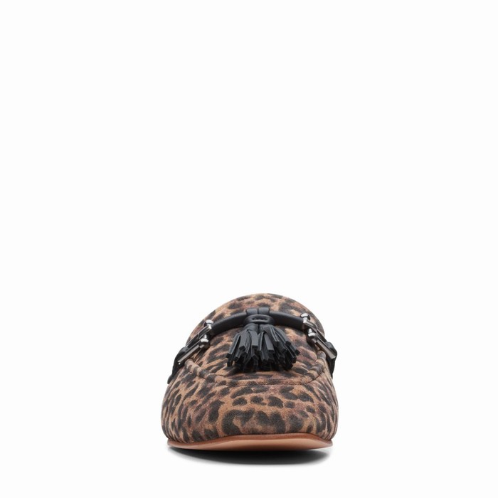 Chaussures Plates Clarks Pure 2 Tassel Femme Leopard | JEVQB6CG