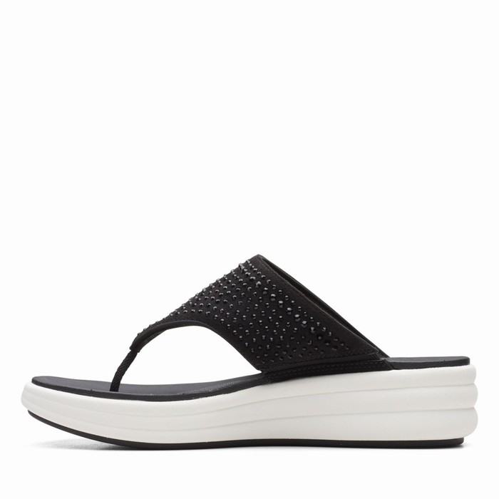 Tong Clarks Drift Jaunt Femme Noir | EFPUICNT